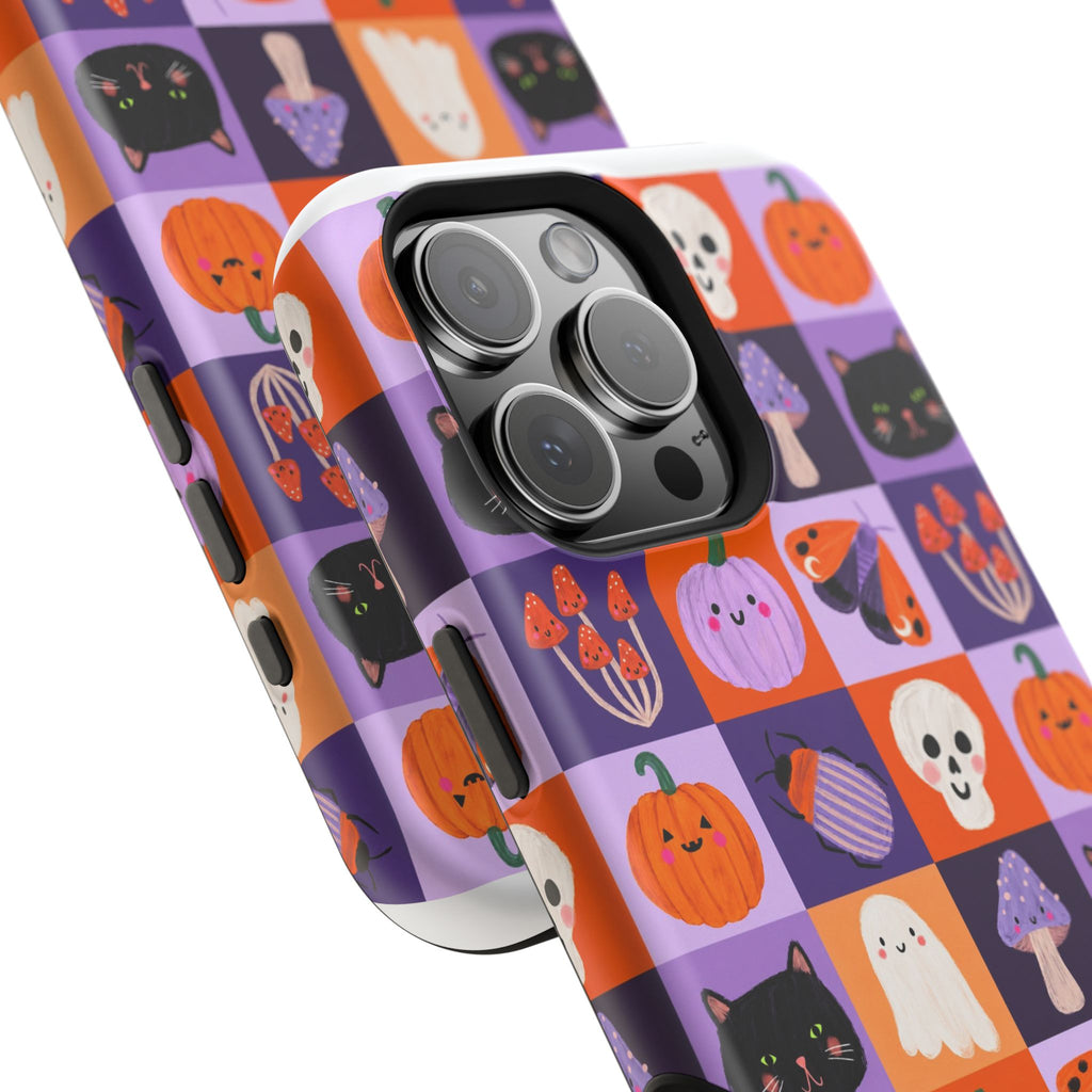 Halloween Pattern Magnetic Impact-Resistant Phone Case — Cute Pumpkins, Cats & Ghosts