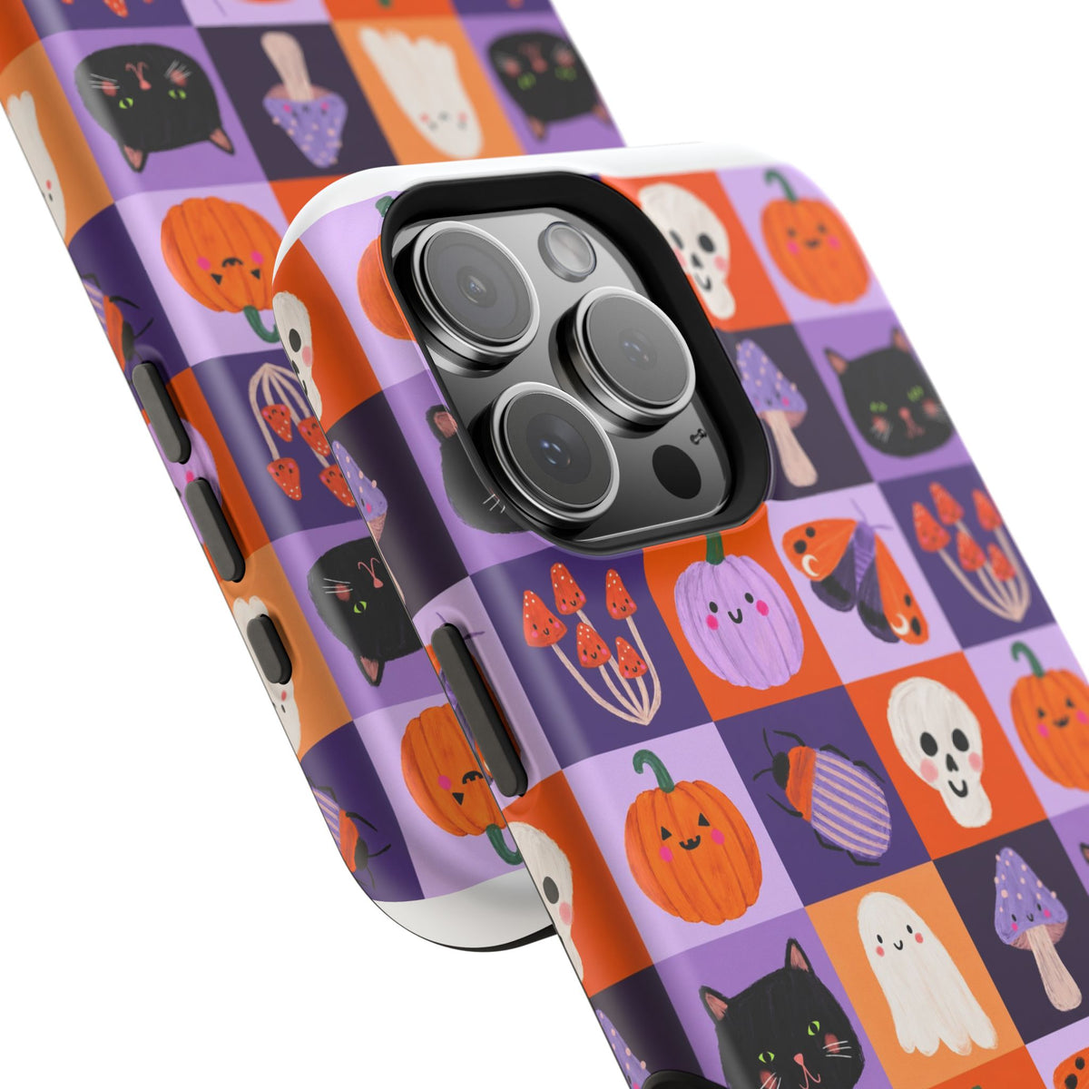 Halloween Pattern Magnetic Impact-Resistant Phone Case — Cute Pumpkins, Cats & Ghosts
