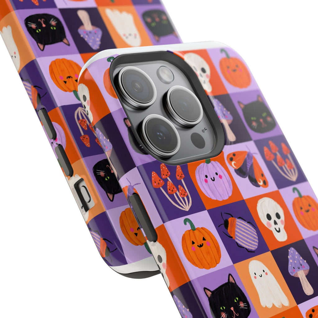 Halloween Pattern Magnetic Impact-Resistant Phone Case — Cute Pumpkins, Cats & Ghosts