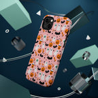 Halloween Ghosts & Pumpkins Magnetic Phone Case — Cute Pink Spooky Pattern