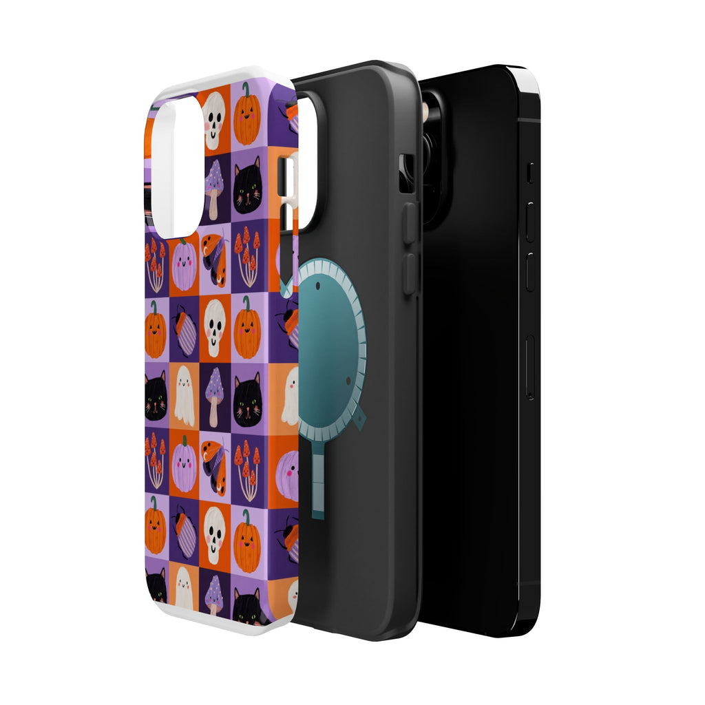 Halloween Pattern Magnetic Impact-Resistant Phone Case — Cute Pumpkins, Cats & Ghosts