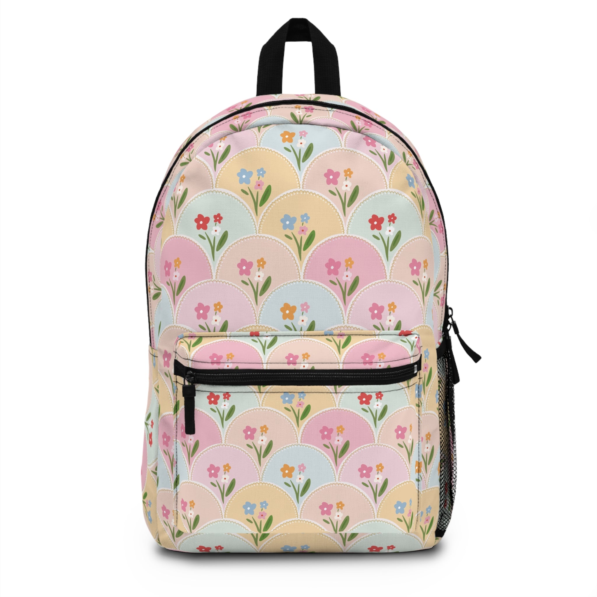 Pastel Floral Pattern Backpack – Cute Spring Flower School Bag