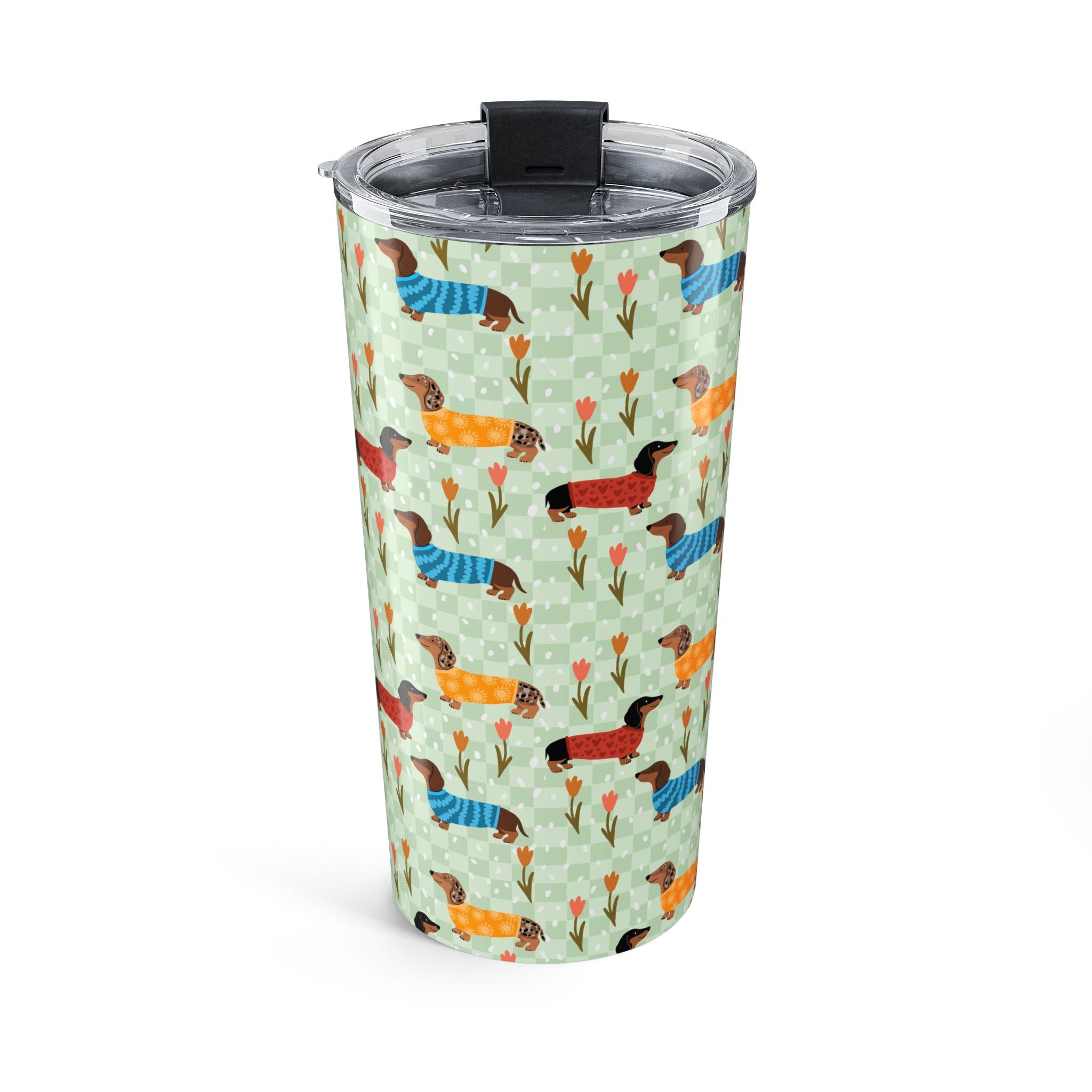 20oz Dachshund Pattern– Colorful Wiener Dog Travel Cup