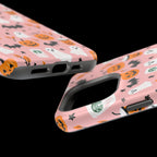 Halloween Cute Pattern Phone Case — Pink Ghosts, Pumpkins & Bats Magnetic Impact-Resistant