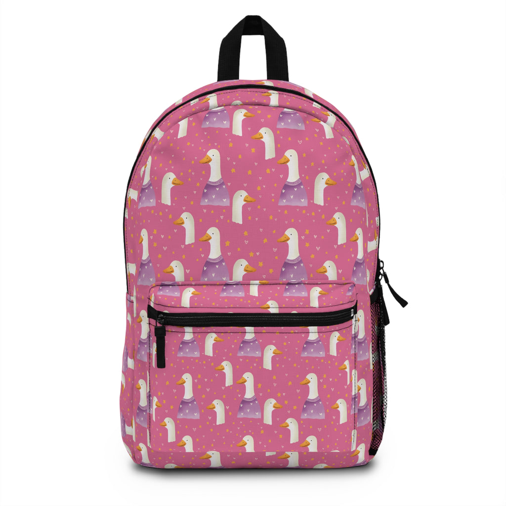 Pink Duckling Pattern Backpack – Cute Kids School Bag