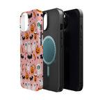 Halloween Cute Pattern Phone Case — Pink Ghosts, Pumpkins & Bats Magnetic Impact-Resistant