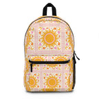 Sunburst Mosaic Backpack – Boho Yellow Sun Pattern School & Travel Bag