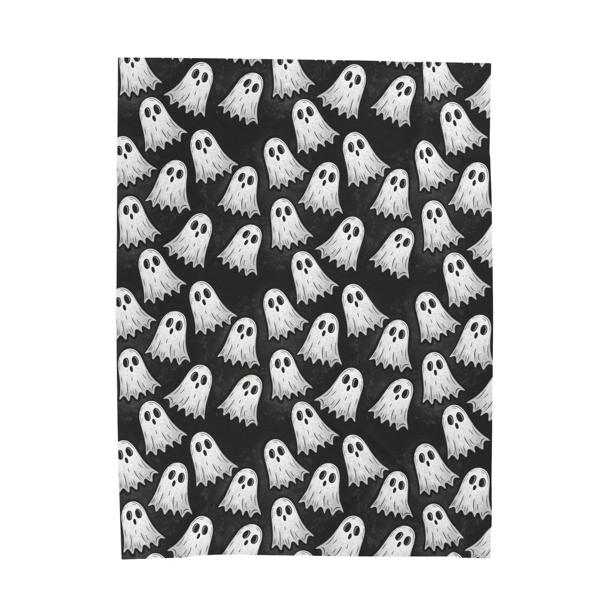 Ghost Pattern Velveteen Plush Blanket — Soft Halloween Throw for Cozy Nights