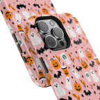 Halloween Ghosts & Pumpkins Magnetic Phone Case — Cute Pink Spooky Pattern