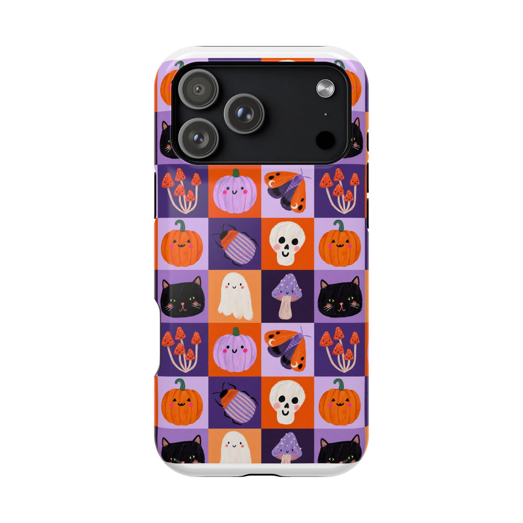 Halloween Pattern Magnetic Impact-Resistant Phone Case — Cute Pumpkins, Cats & Ghosts