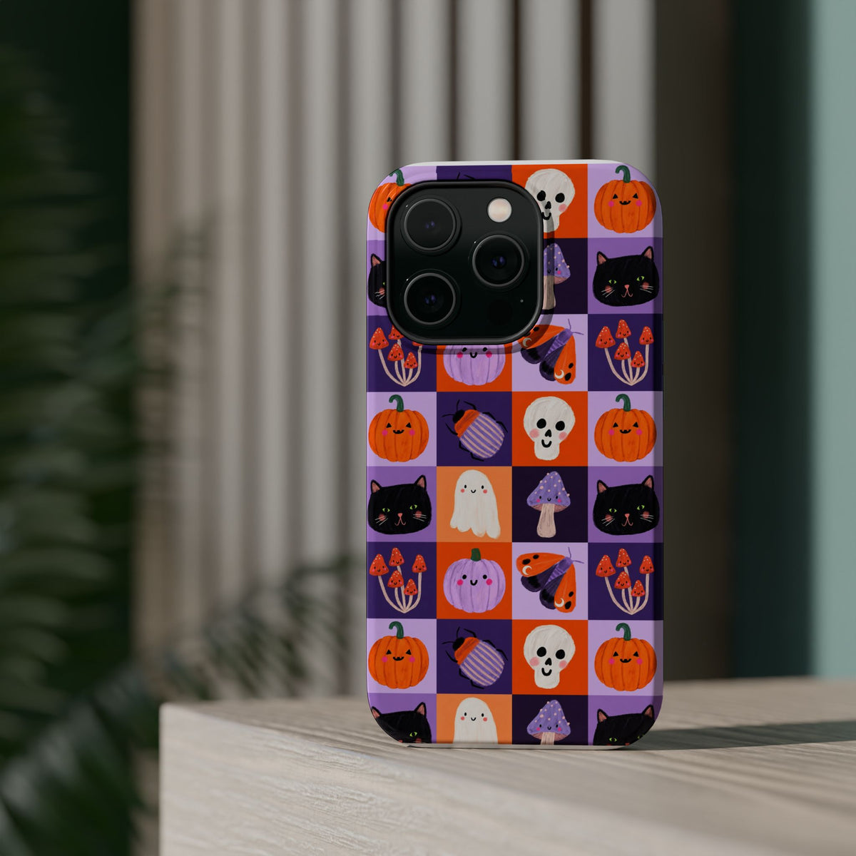 Halloween Pattern Magnetic Impact-Resistant Phone Case — Cute Pumpkins, Cats & Ghosts