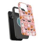 Halloween Cute Pattern Phone Case — Pink Ghosts, Pumpkins & Bats Magnetic Impact-Resistant