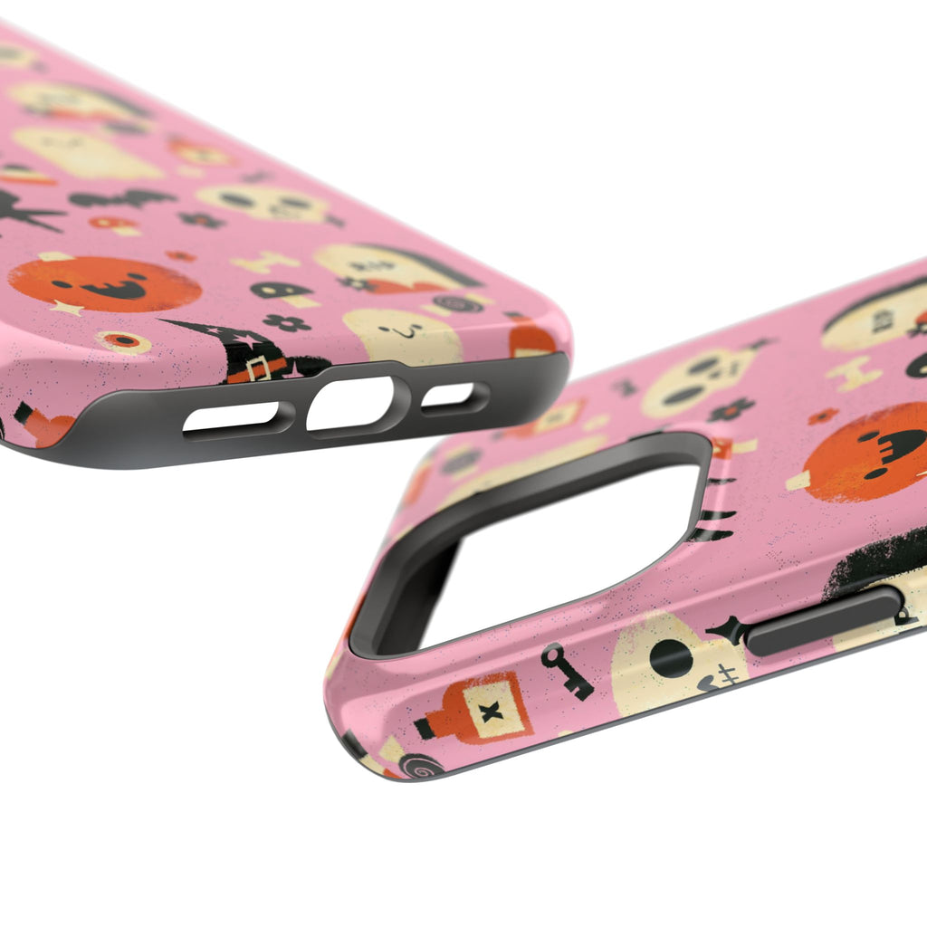 Cute Pink Halloween Magnetic Impact Phone Case — Ghosts, Pumpkins & Skulls