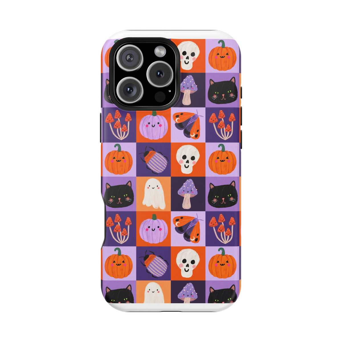 Halloween Pattern Magnetic Impact-Resistant Phone Case — Cute Pumpkins, Cats & Ghosts