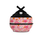 Pink Valentine Poodle Hearts Backpack — Cute Dog Print School Bag