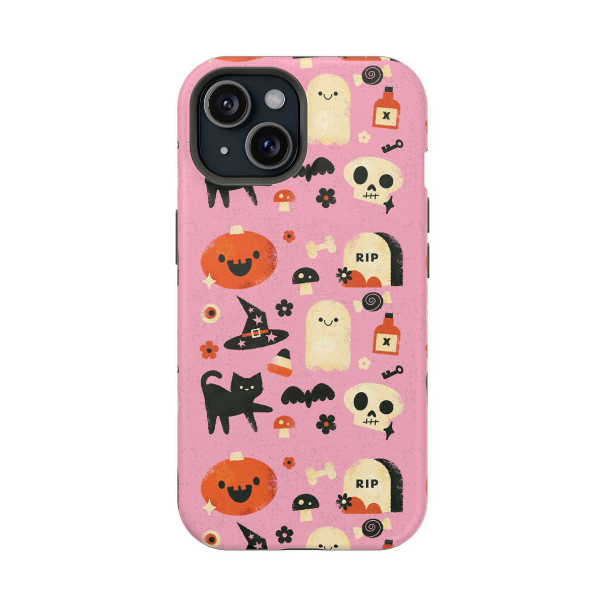Cute Pink Halloween Magnetic Impact Phone Case — Ghosts, Pumpkins & Skulls