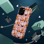 Halloween Ghosts & Pumpkins Magnetic Phone Case — Cute Pink Spooky Pattern