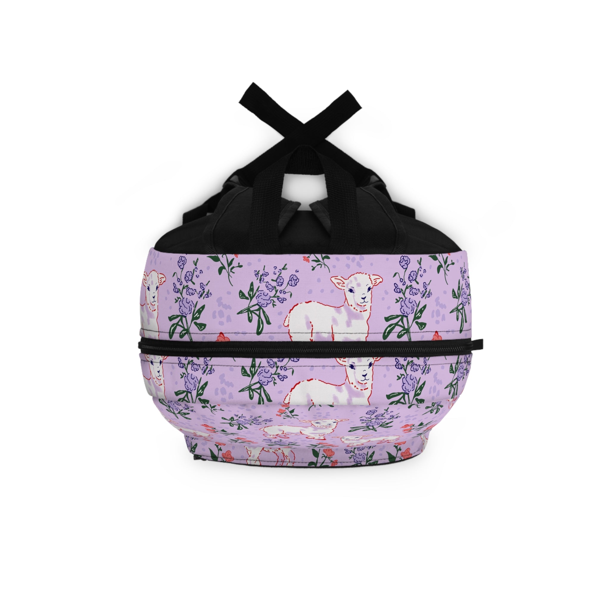 Lamb Floral Backpack — Cute Pastel Nursery School Bag for Kids