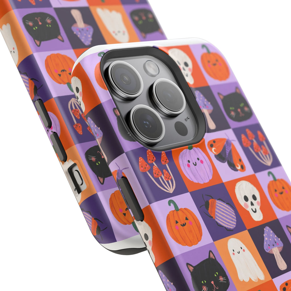 Halloween Pattern Magnetic Impact-Resistant Phone Case — Cute Pumpkins, Cats & Ghosts