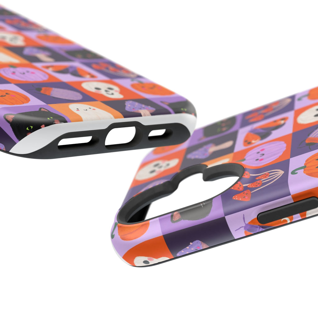 Halloween Pattern Magnetic Impact-Resistant Phone Case — Cute Pumpkins, Cats & Ghosts
