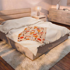 Autumn Pumpkin Rainbow Velveteen Plush Blanket — Cozy Fall Throw