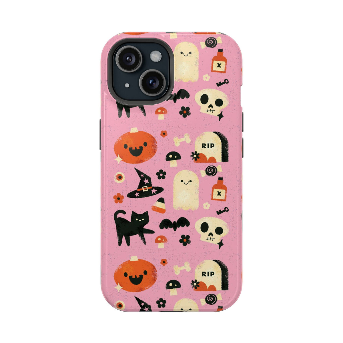 Cute Pink Halloween Magnetic Impact Phone Case — Ghosts, Pumpkins & Skulls