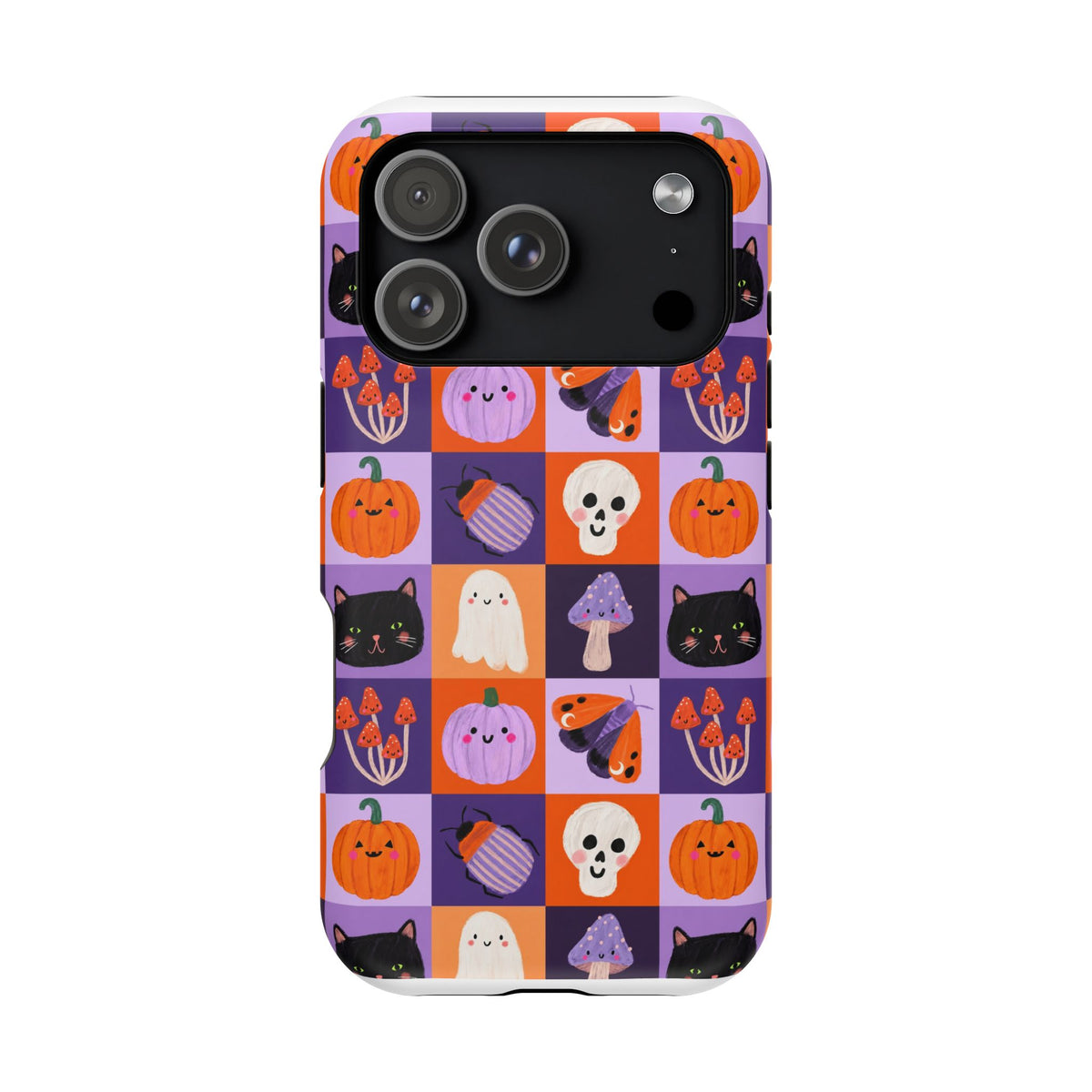 Halloween Pattern Magnetic Impact-Resistant Phone Case — Cute Pumpkins, Cats & Ghosts