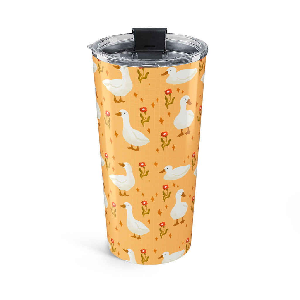 20oz Goose Pattern Tumbler — Cute Orange Floral Duck Travel Mug
