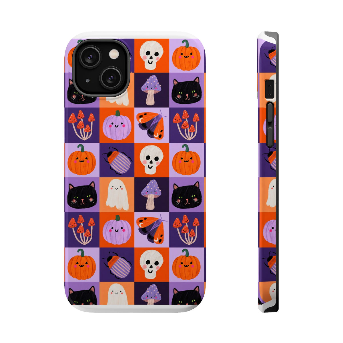 Halloween Pattern Magnetic Impact-Resistant Phone Case — Cute Pumpkins, Cats & Ghosts
