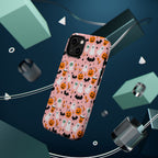 Halloween Ghosts & Pumpkins Magnetic Phone Case — Cute Pink Spooky Pattern