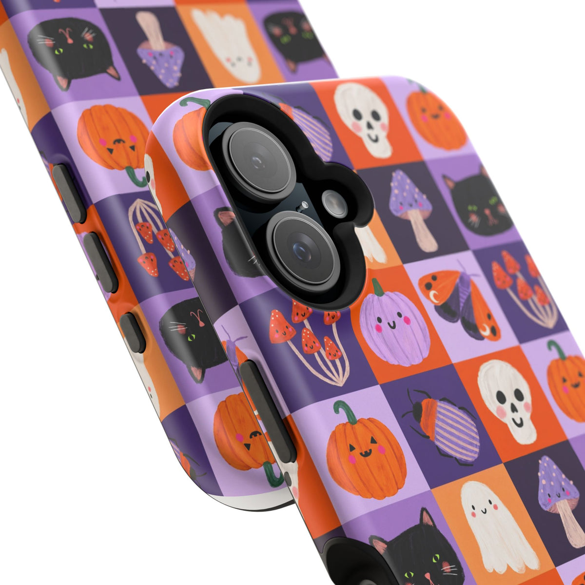 Halloween Pattern Magnetic Impact-Resistant Phone Case — Cute Pumpkins, Cats & Ghosts