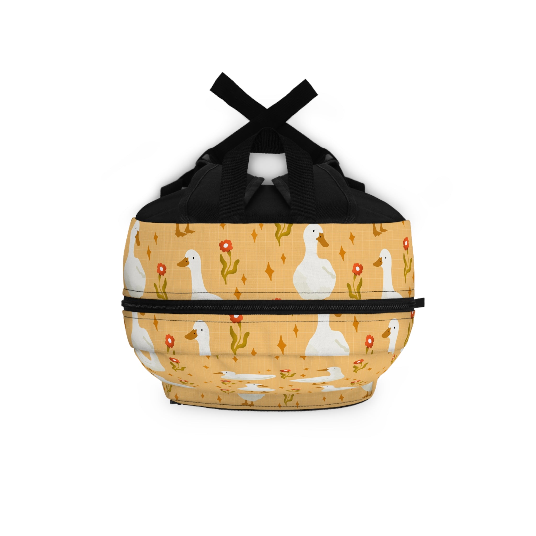 Yellow Duck Pattern Backpack — Cute Farmyard Kids School Bag
