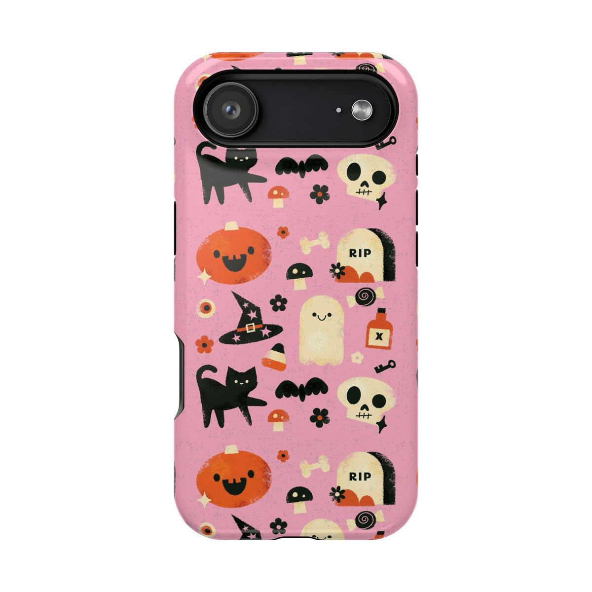 Cute Pink Halloween Magnetic Impact Phone Case — Ghosts, Pumpkins & Skulls
