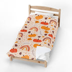 Autumn Pumpkin Rainbow Velveteen Plush Blanket — Cozy Fall Throw