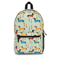 Dachshund Pattern Backpack — Cute Retro Sausage Dog Print School Bag