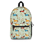 Dachshund Pattern Backpack — Cute Retro Sausage Dog Print School Bag