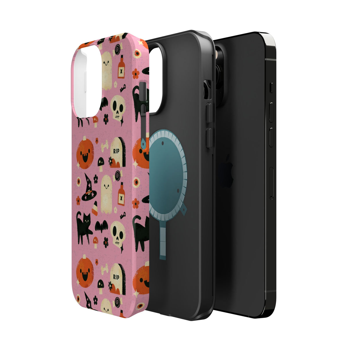 Cute Pink Halloween Magnetic Impact Phone Case — Ghosts, Pumpkins & Skulls