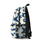 Blue Butterfly Pattern Backpack — Floral Nature School Bag