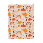 Autumn Pumpkin Rainbow Velveteen Plush Blanket — Cozy Fall Throw