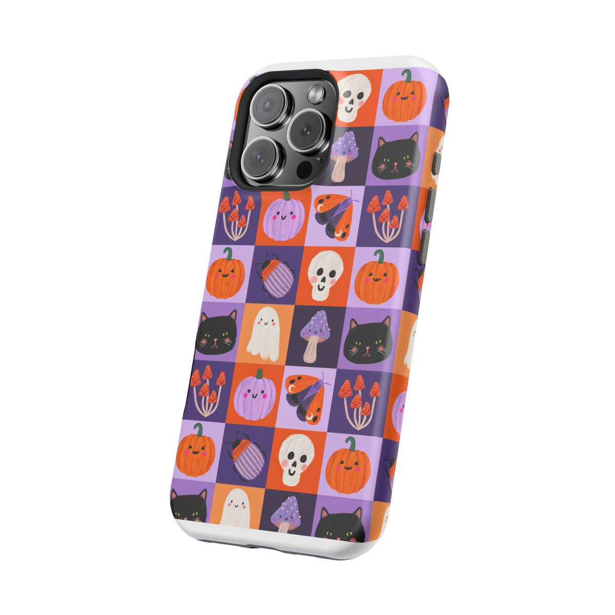 Halloween Pattern Magnetic Impact-Resistant Phone Case — Cute Pumpkins, Cats & Ghosts