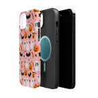 Halloween Cute Pattern Phone Case — Pink Ghosts, Pumpkins & Bats Magnetic Impact-Resistant