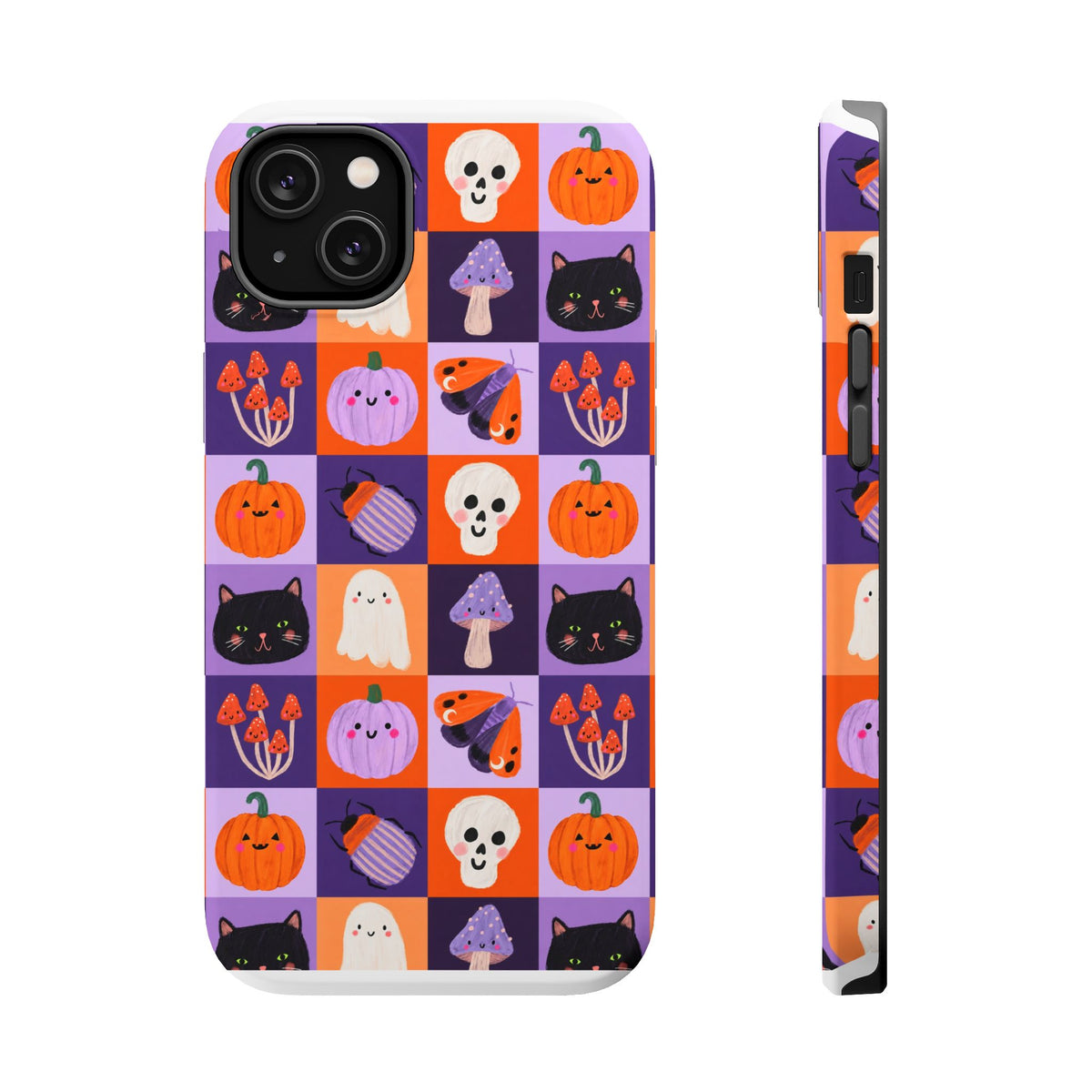 Halloween Pattern Magnetic Impact-Resistant Phone Case — Cute Pumpkins, Cats & Ghosts