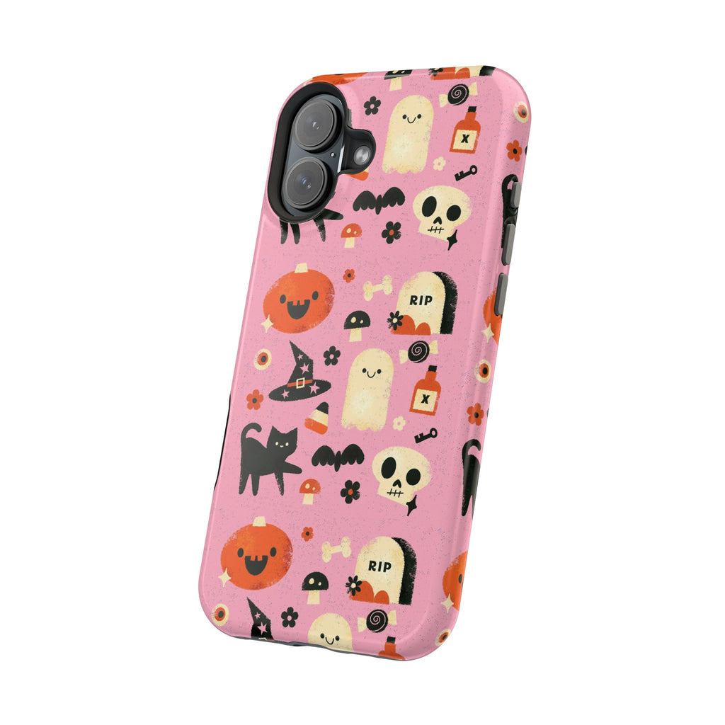 Cute Pink Halloween Magnetic Impact Phone Case — Ghosts, Pumpkins & Skulls