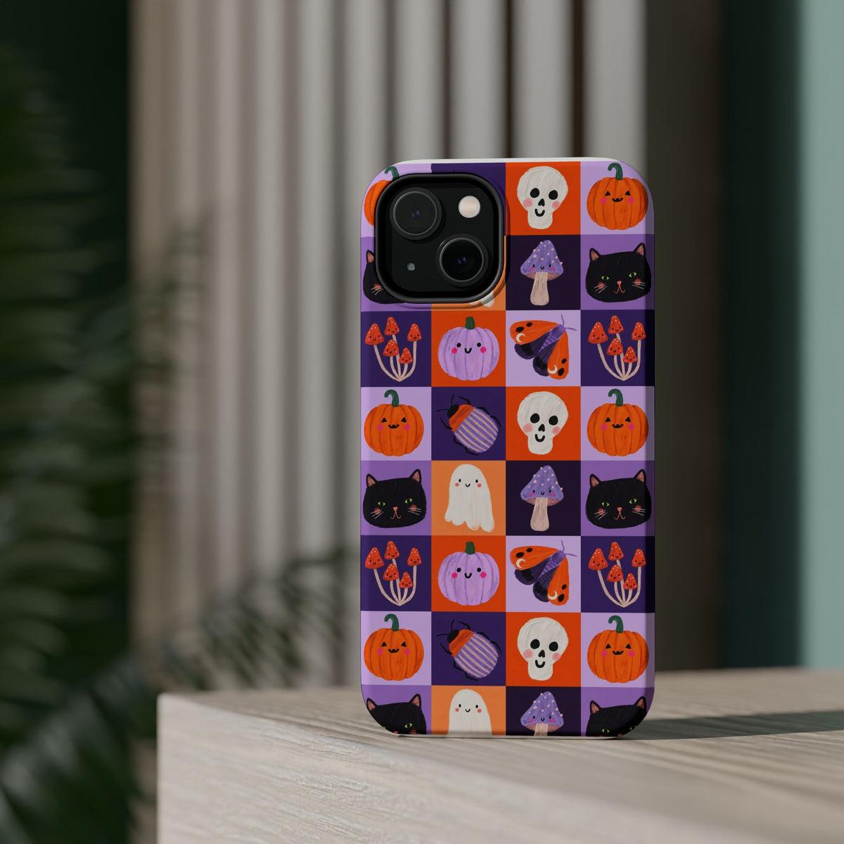 Halloween Pattern Magnetic Impact-Resistant Phone Case — Cute Pumpkins, Cats & Ghosts