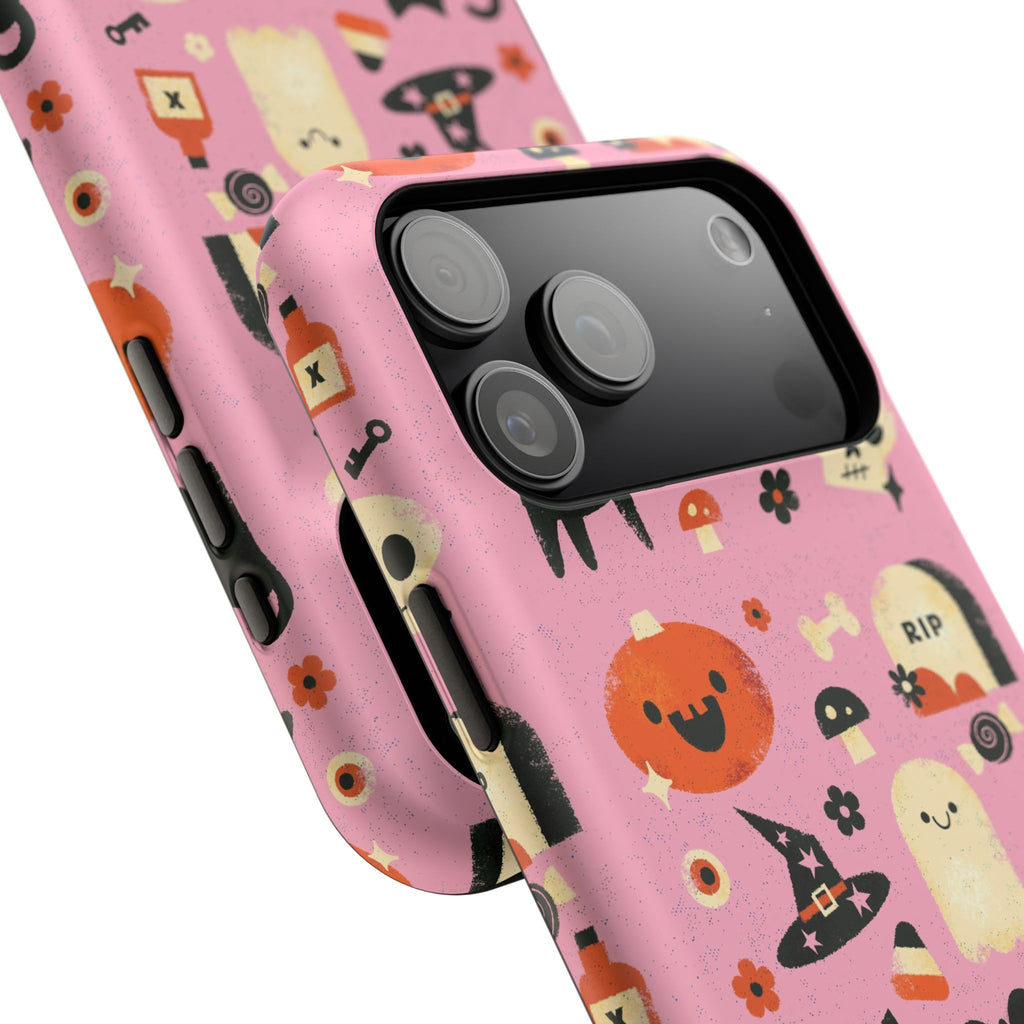 Cute Pink Halloween Magnetic Impact Phone Case — Ghosts, Pumpkins & Skulls