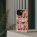 Halloween Cute Pattern Phone Case — Pink Ghosts, Pumpkins & Bats Magnetic Impact-Resistant