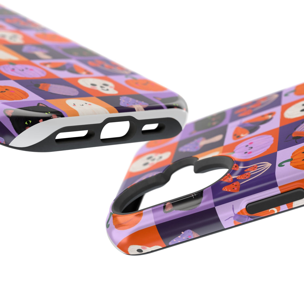 Halloween Pattern Magnetic Impact-Resistant Phone Case — Cute Pumpkins, Cats & Ghosts