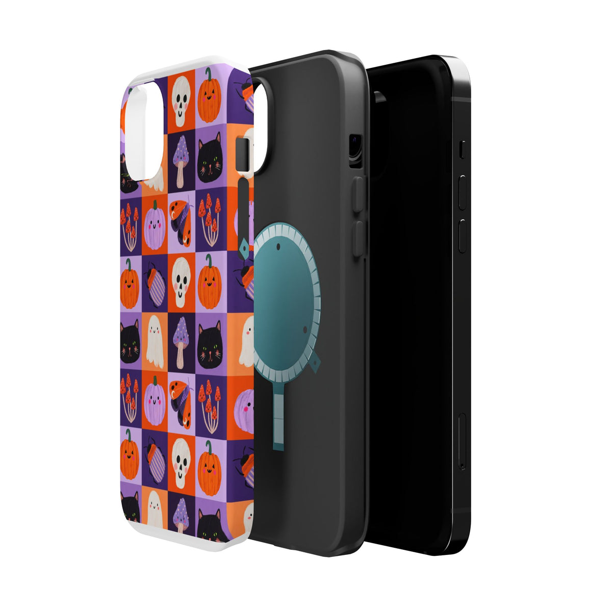 Halloween Pattern Magnetic Impact-Resistant Phone Case — Cute Pumpkins, Cats & Ghosts