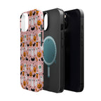 Halloween Ghosts & Pumpkins Magnetic Phone Case — Cute Pink Spooky Pattern