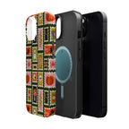 Halloween Stamp Pattern Phone Case — Cute Spooky Icons Magnetic Impact-Resistant Case